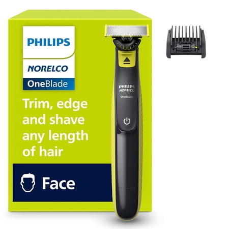 Philips OneBlade 360 Hybrid Face, Electric Beard Trimmer and Shaver, with 360 Blade Technology, 1x 360 Blade for Face, 5in1 Adjustable Comb, Model QP2724/90