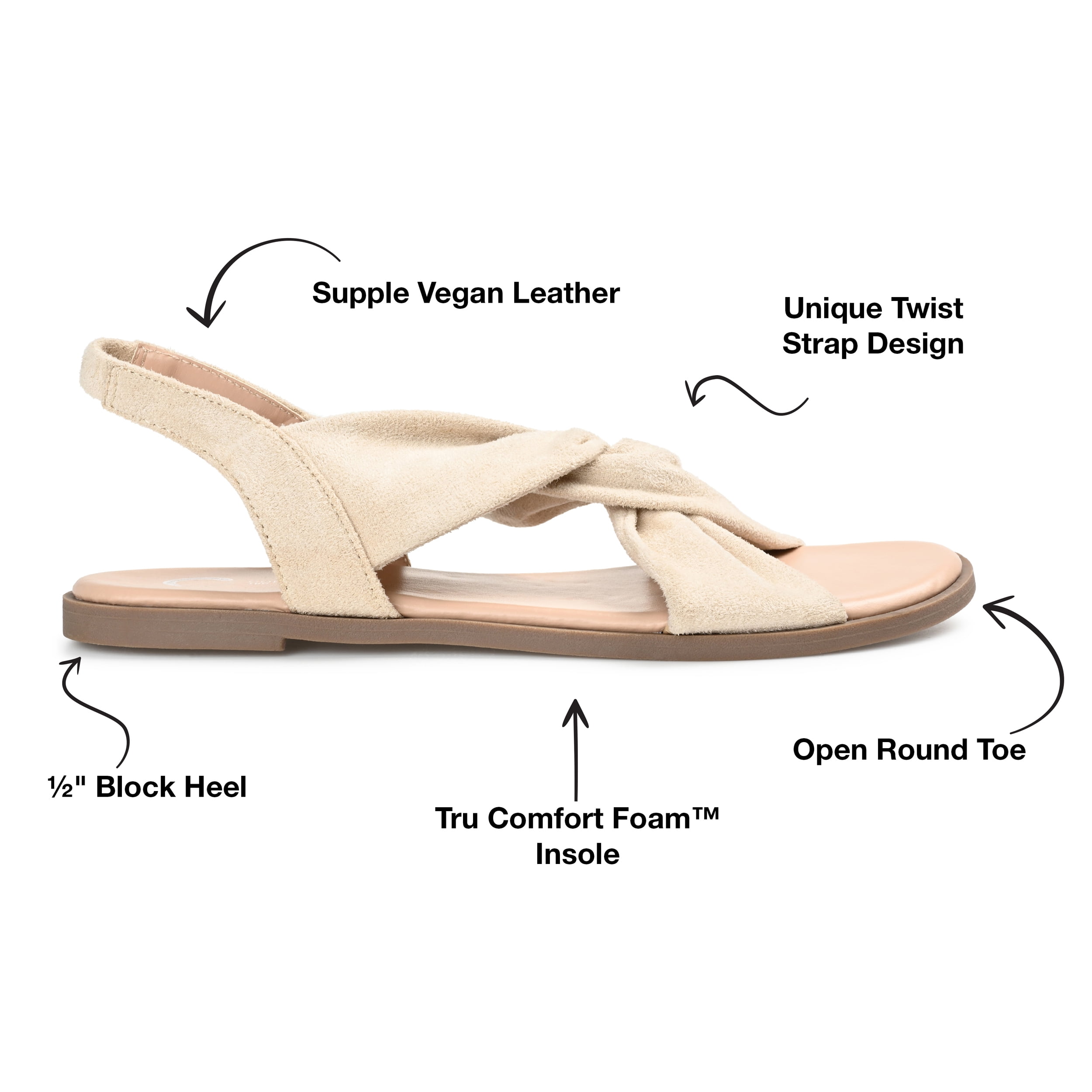 Journee Collection Womens Deleece Tru Comfort Foam Sling Back Low Block Heel Sandals