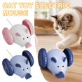 thumbnail image 3 of Electric Toy Mouse Rechargeable Motion Activated 2.56x2.48x1.57 Inch Blue Pink, Interactive Automatic Cat Toy Obstacle Avoidance Self Righting Quiet Wheels for Indoor Cats Kittens Night Play, 3 of 10