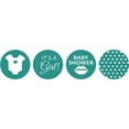 thumbnail image 2 of Darling Souvenir Teal Green 190 Pieces Baby Shower Favor Stickers - Mini Candy Stickers & Chocolate Wrapper Labels for Party Favors & Decorations, 2 of 2