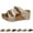 Beige, variant on Women's Platform Wedge Sandals Comfortable Peep Toe Heels Cork Casual Dressy Slippers Summer Breathable Shoes for All Day Wear Yellow Size 9.5