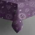 thumbnail image 4 of Purple Sun Moon Triangle Pattern Rectangle Tablecloth 60"x120",Waterproof Polyester Rectangle Table Cloth, Wipeable Spillproof Polyester Tablecloth for Dining, Camping, Indoor and Outdoor, 4 of 6