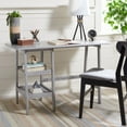 thumbnail image 2 of SAFAVIEH Sofara Solid Writing Desk w/ 2 Shelves, Dark Grey, 2 of 11