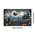thumbnail image 4 of Halloween Theme Scary Witch Castle Banner Pumpkin Design Bat Graphics for Halloween Party Outdoor Decoration Night Celebration, 4 of 9