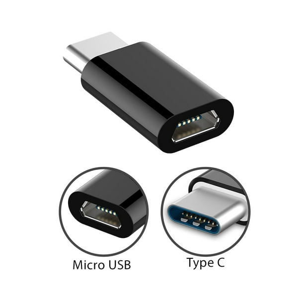 Adapter Micro Female to USB C Male Connector Data Sync Fast - Walmart.com
