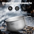 thumbnail image 4 of Titanium Coated Camping Cookware, Double-Layer Heat Insulated Bowl with Foldable Handle, Lightweight Stainless Steel Outdoor Cooking Pot, 4 of 7
