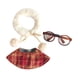 thumbnail image 2 of Disfraces de Ropa para Muñecas, Traje de Chal para Muñecas, Ropa, Chal, Bufanda, Gafas, Ropa para Muñecas Rellenas, Haz Tus Propias Muñecas para Muñec Mantón rojo, 2 of 7