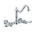 thumbnail image 3 of Whitehaus Vintage III Plus Wall Mount Faucet with a  Long Traditional Swivel Spout, Lever Handles and Solid Brass Side Spray, 3 of 4
