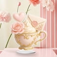 thumbnail image 1 of Uuiauoio Roses Hearts House Teacup Acrylic Desktop Decoration, Suitable for Home Décor in Living Room or Office. Idea Gift Choice: Birthday, Anniversary, Valentine's Day, Celebrations, 1 of 9
