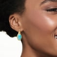 thumbnail image 2 of Ross-Simons Turquoise and .30 ct. t.w. White Topaz Drop Earrings in 18kt Gold Over Sterling, Women's, Adult, 2 of 6