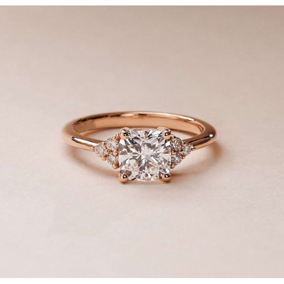 vylahjewellery Vintage Cushion Cut Proposal Ring Vermeil Rose Gold Engagement Ring Moissanite Diamond Anniversary Jewelry Gift Her