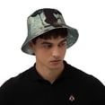thumbnail image 6 of Daiia Zombie Flower Apocalypse Pattern Bucket Hat - Trendy Cotton Sun Hat for Beach, Golf, Fishing - Fun Outdoor Vacation Boonie for Men and Women, 6 of 9