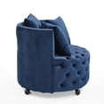 thumbnail image 5 of 360 Degree Swivel Cuddle Barrel Chairs, Mid Century Modern Velvet Accent Sofa Chair with Button Tufted Design and 3 Pillows, Round Upholstered Armchair Lounge Chair for Bedroom Living Room, 5 of 8