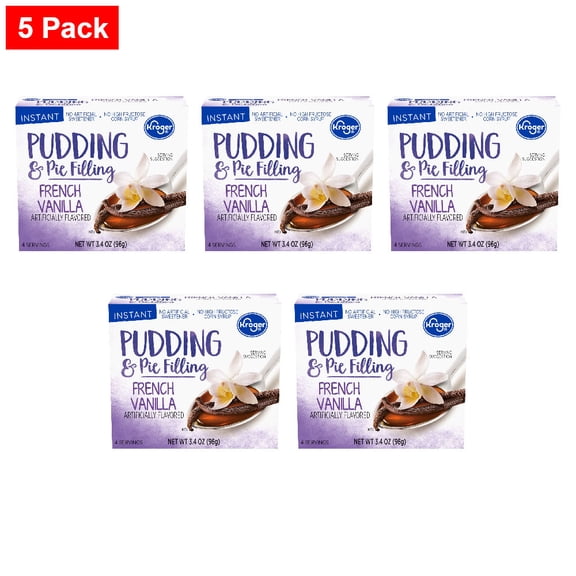 Kroger Instant French Vanilla Pudding & Pie Filling 3.4 oz - 5 Pack
