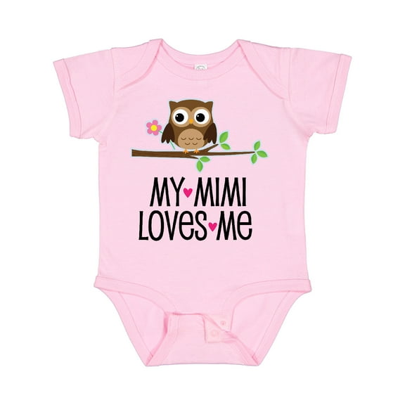 Inktastic My Mimi Loves Me Girls Owl Girls Baby Bodysuit
