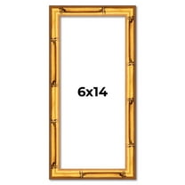6x14 Frame Gold Bamboo Solid Wood Picture Frame | 1 Inch Moulding Width | Interior Frame Depth 0.75