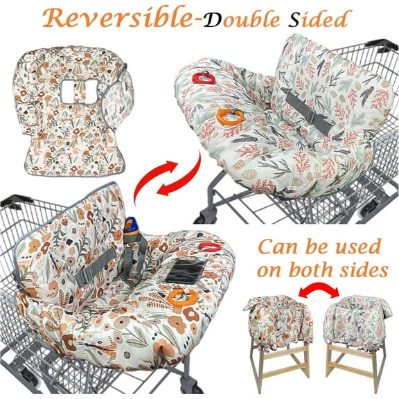 Shopping Cart Cover for Boy and Girl - Waterproof Large Double Sided Cotton - Perfect Registry Gift