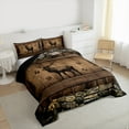 thumbnail image 3 of Manfei Jungle Wildlife Reindeer Bedding Comforter Set, Rustic Farmhouse Animal Twin Comforter Sets, Teen Adult Man Reversible Bedding Set, Lightweight Room Decor, 2pcs, 3 of 8