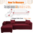thumbnail image 6 of CJC Sectional Couch Covers Stretch L Shape Sofa Covers with Elastic Bottom, 2pcs Sofa Slipcovers for 3 + 4 Seater Sectional Chaise Slipcover (Wine Red), 6 of 8