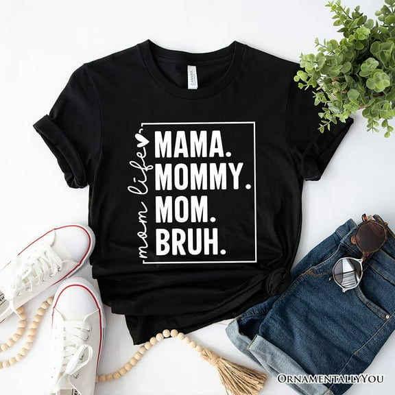 Funny Mom's Life T-Shirt, Black Minimalist Mama Tee for Stylish Mothers