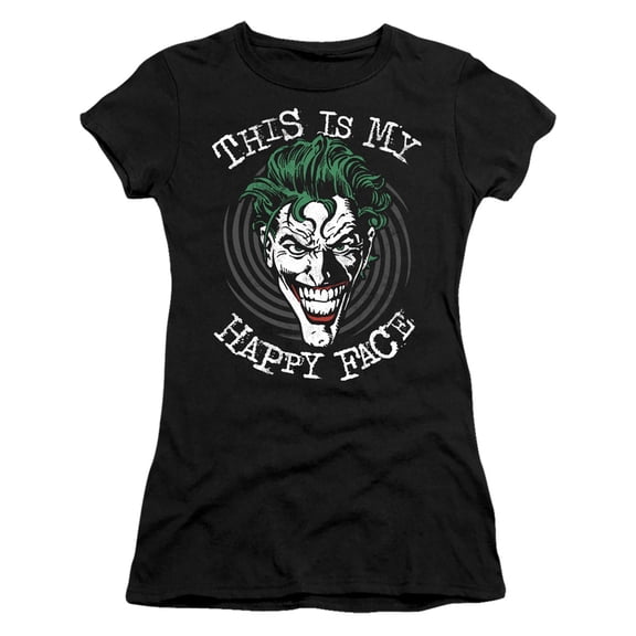 Batman Maniacal Spiral S/S Junior Women's T-Shirt Sheer Black