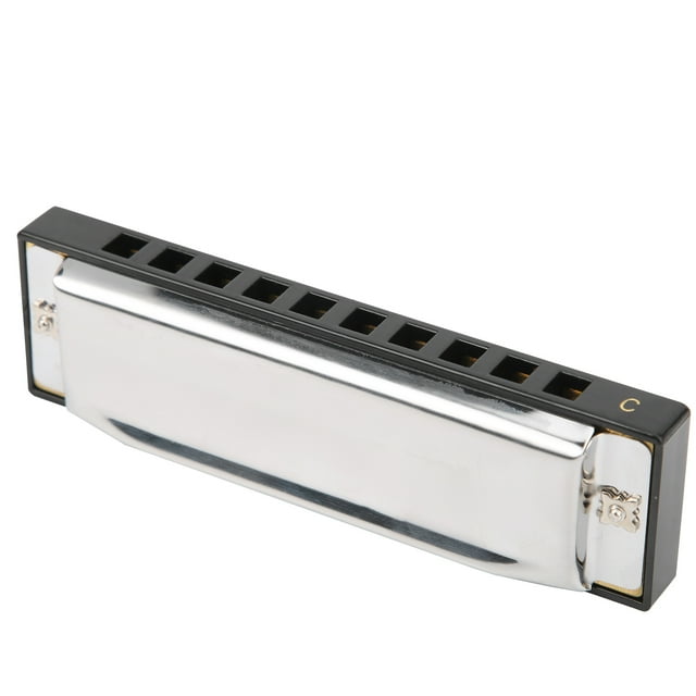 10-hole Harmonica 10-Hole 20-Note in C Key with Case Blowing Musical Instrument Fine Polishing