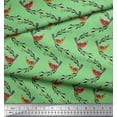 thumbnail image 2 of Soimoi Green Rayon Fabric Leaves,Berries & Bird Folk Art Printed Craft Fabric by the Yard 42 Inch Wide, 2 of 3