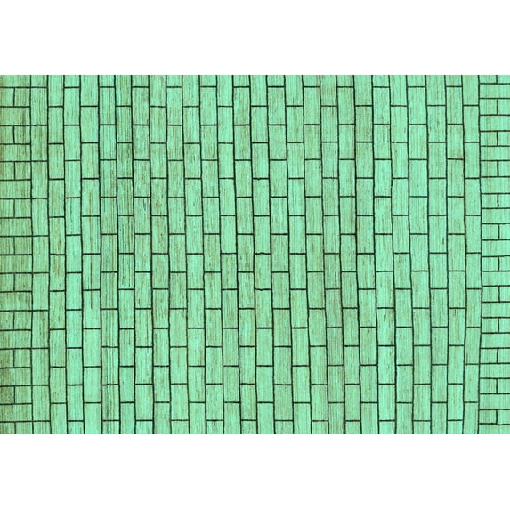 Ahgly Company Machine Washable Indoor Rectangle Solid Turquoise Blue Modern Area Rugs, 2' x 4'