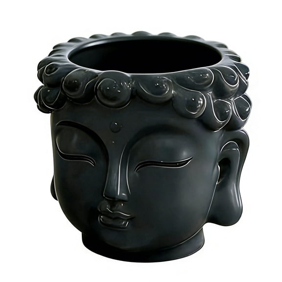 Elegant Resin Buddhas Shape Flower Pots Handcrafted Resin Buddhas Head Planter For Succulents And Desk Decoration