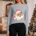 thumbnail image 5 of larppty Christmas Shirt for Women Novelty Pink Santa Xmas Graphic Long Sleeve Holiday Pullover Tops (Light Gray, XL), 5 of 8