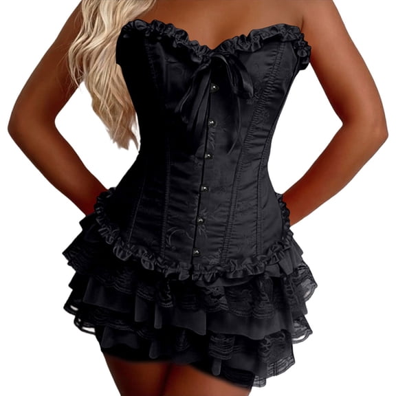 Women's Tennis Skirts Summer Multilayer Lace Trim Beachy Flowy Tiered Hemline Holiday Resort Wear Skirt For Women Black XL