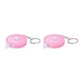 thumbnail image 1 of 2uds Métrica Cinta 1,5M/60 Pulgadas Retráctil Sastres Métrica Cinta Bolsillo Tamaño con Llave Cadena para Cuerpo, Tela, Costura y Manualidades Medidas, Claro Rosa, 1 of 5