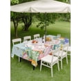thumbnail image 3 of Easter Bunny Tail Outdoor Tablecloth - 52x70 Inch Rectangle Dining Table Cover, Colorful Easter Eggs Teal Wooden Leaves Waterproof Outdoor Table Cloth with Umbrella Hole & Zipper for Picnic/Patio, 3 of 7
