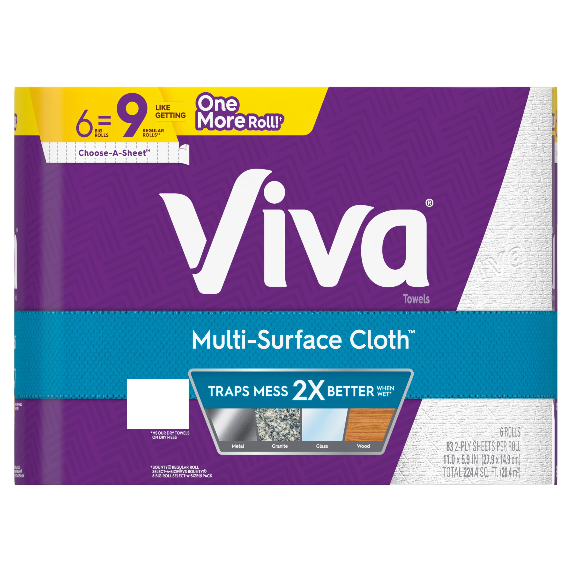 VIVA Signature Cloth Choose-A-Sheet Kitchen Paper Towels 6 Double Rolls 2x more 