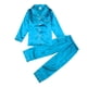 thumbnail image 1 of Gibobby Conjunto de ropa para bebé y niño Conjunto de pijamas de satén para niños y niñas, camisa para dormir con botones, parte superior, pantalones largos(Azul celeste, 3-4 Años), 1 of 5