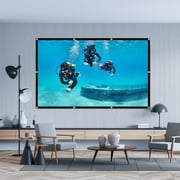 100 inch Outdoor Projector Screen,Foldable Washable Indoor Portable Projection Screen Projector 4K 16:9 HD Rear Front Movies Screen for Backyard Home Theater Office