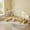 White, variant on Double Twin Size Bed with House Shaped for Kids, Metal Floor Platform Bed for Kids with Fence for 2, L-Shaped and without Slats, White