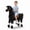 Black, variant on ICEEIF Ride On Horse for Kids 4-9 Years, Mechanical Walking Plush Riding Horse Toy, No Battery or Electricity, Indoor & Outdoor Ride-On Animal, Max Load 165 LBS