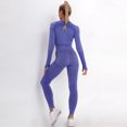 thumbnail image 3 of Gibobby Set Pants y Sudadera Mujer Traje para correr Yoga Levantamiento de cadera Fitness Color Deportes Mujeres Cintura alta Trajes y conjuntos para mujeres(Azul,M), 3 of 5