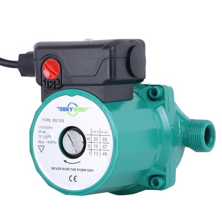 BOKYWOX 110V NPT3/4'' Domestic Hot Water Circulation Pump 3-Speed Hot Water  Recirculating Pump 93W Circulator Pump for Solar Heater/Faucet(RS15/6G) |  Walmart Canada