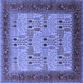 thumbnail image 1 of Ahgly Company Machine Washable Indoor Square Oriental Blue Industrial Area Rugs, 7' Square, 1 of 4