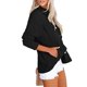 thumbnail image 1 of Chaqueta de manga larga para mujer, holgada, informal, de Color puro, con cuello vuelto, prendas de vestir con botones y bolsillo, 1 of 5