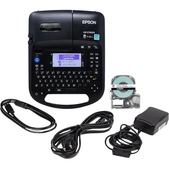 Epson LABELWORKS LW-K740PX Industrial Handheld Label Maker - Office, Home & Healthcare, Full Kit, Durable Labels