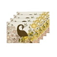 thumbnail image 4 of MKHERT Elegant Beautiful Peacock with Flowers on Polka Dots Placemats Table Mats for Dining Room Kitchen Table Decoration 12x18 inch,Set of 4, 4 of 4