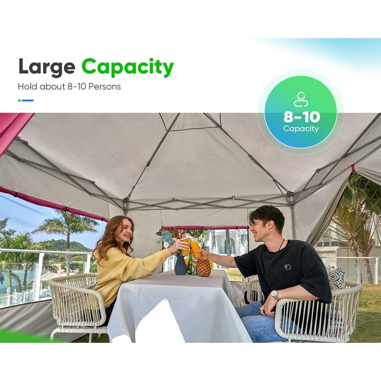 Quictent 8'x8' Pop Up Canopy Tent, Waterproof Sidewalls