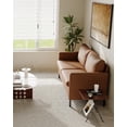 thumbnail image 2 of LAZZO 51" Loveseat Sofa for Small Spaces, Modern 2-Seater Faux Leather Couch for Bedroom and Office, Brown, 2 of 9