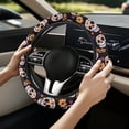 thumbnail image 2 of Uorisanigo Skull Print Warm Steering Wheel Cover for Winter Funny Car Steering Wheel Protector for Most Vehicle Elastic Car Steering Wheel Covers 15 Inches Car Accessories Gift for Friends, 2 of 8