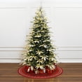 thumbnail image 4 of LuxenHome 7Ft Pre-Lit Flocked Fraser Fir Slim Artificial Christmas Tree, 4 of 9