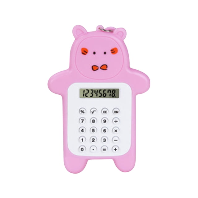 Cute Bear Calculator, Basic Button Battery Powered, Handheld Calculator Schools and Children Can Choose , Yellow, Blue, Cyan and Brown.