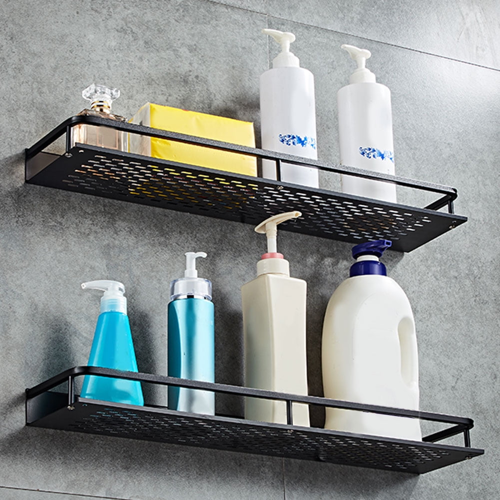 2X Shower Holder Shelf Rack Bathroom Tripod Metal Corner Storage Tray Black New 